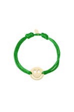 Satijnen armband met smiley - Groen, Verzenden, Nieuw