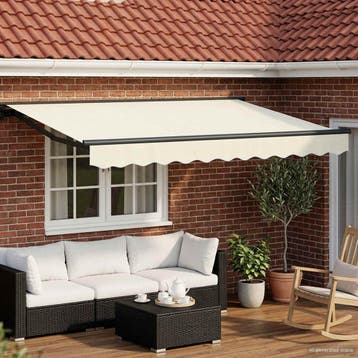 vidaXL Elektrisch Uittrekbaar Zonnescherm Crème en Antraciet, Verzenden, Nieuw