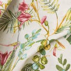 AA103 - Decoratieve stof - Kolibrie, Bloemen en Bladeren –