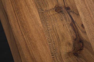 Massief houten eettafel MAMMUT 140 cm wilde acaciaboom rand, Ophalen of Verzenden, Nieuw