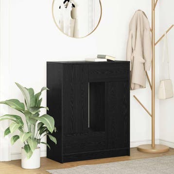 vidaXL Dressoir met lades en deuren 73x31x90 cm zwart, Verzenden, Nieuw, Overige houtsoorten