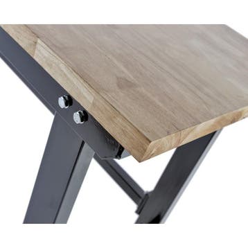 Werkbank zwart 200 cm met hardhouten blad open model, Ophalen of Verzenden, Nieuw