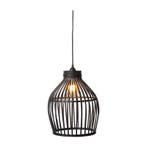 Hanglamp bamboe - zwart - 30x30x37 cm, Verzenden, Nieuw