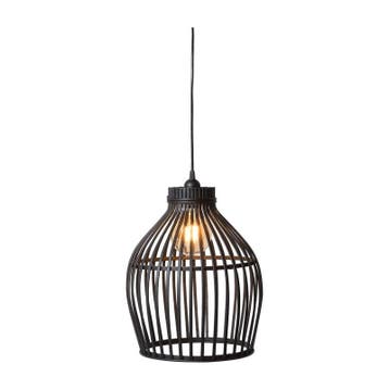 Hanglamp bamboe - zwart - 30x30x37 cm, Verzenden, Nieuw