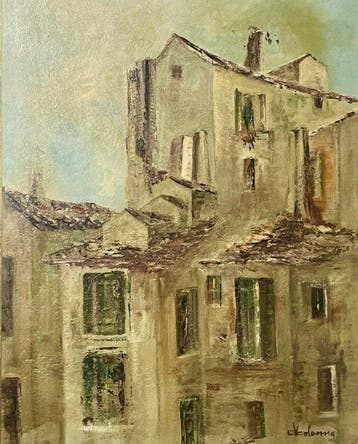 Scuola italiana (XX), firmato Colonna - Scorcio di Borgo