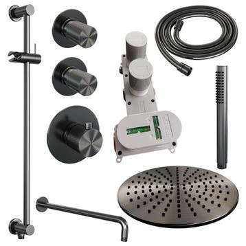 Brauer Gunmetal Carving Thermostatische Regendoucheset, Ophalen of Verzenden, Nieuw