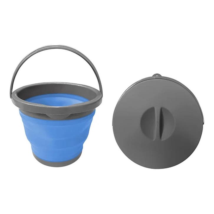 ProPlus Opvouwbare emmer met deksel - 5 liter - rubber -..., Huis en Inrichting, Schoonmaakartikelen, Ophalen of Verzenden