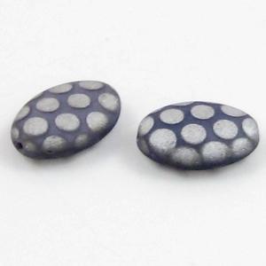 5x Tsjechische glaskraal matlila met zilverprint 20 x 14 mm, Ophalen of Verzenden, Nieuw, Kraal