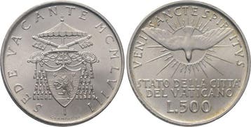 500 Lire Italien-kirchenstaat Johannes Xxiii 1958-1963, Verzenden