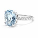 Cocktailring - 18 karaat Witgoud - 2.70ct. tw. Aquamarijn -