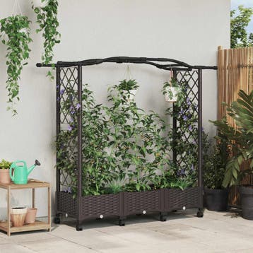 vidaXL Verhoogd bed met klimrek en wielen Bruin 169 x 40 x, Verzenden, Nieuw, Minder dan 60 cm, 60 cm of meer