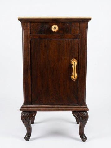 Kabinet - Hout, Marmer, Messing - Luigi Filippo met marmer