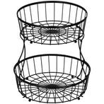 Fruitmand - Dubbel - Metalen Mand - Zwart - 32,5x30 cm, Ophalen of Verzenden, Nieuw