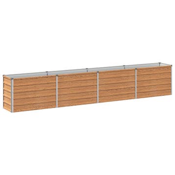 vidaXL Verhoogd Tuinbed Houtbruin 320 x 40 x 55 cm, Verzenden, Minder dan 60 cm, Nieuw, Metaal