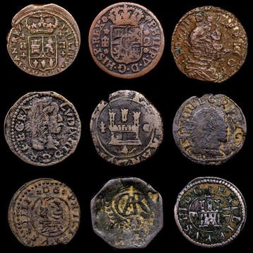 Spanje. Louis XIII (1610-1643). 4 Maravedís Siglo XVII Y