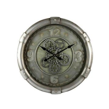 Non-branded Wandklok Darlington 62 cm Staal Zilver, Ophalen of Verzenden, Nieuw