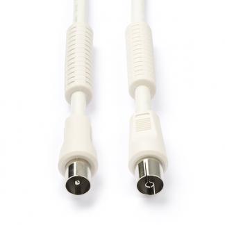 Coax kabel - Nedis - 3 meter (Digitaal, 120 dB, Wit), Computers en Software, Pc- en Netwerkkabels, Nieuw, Verzenden