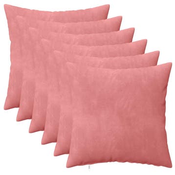 vidaXL Kussensloop 6 pcs HEERLEN Roze 40 x 40 cm Fluweel, Verzenden, Nieuw, Roze