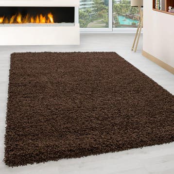 Hoogpolig Vloerkleed | Shaggy | Life | Bruin | 100x200 cm, Verzenden, Nieuw
