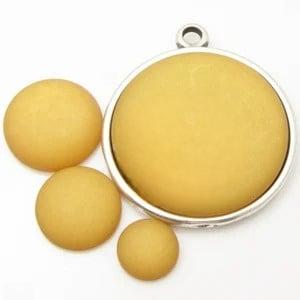 1 x Polaris Matt Cabochon 11,5mm Amber (Cabochons en camée), Ophalen of Verzenden, Nieuw, Overige typen