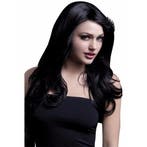 Lange pruik zwart luxe voor dames - Damespruiken, Hobby en Vrije tijd, Feestartikelen, Ophalen of Verzenden, Nieuw