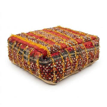 Poef - Wol - Marokkaanse Kilim poefhoes, Nieuw