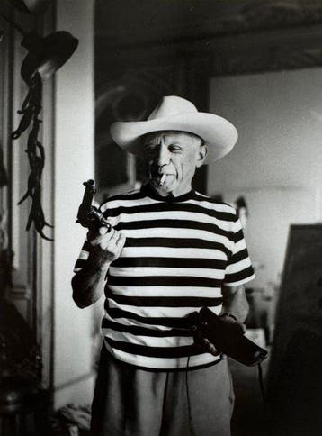 André Villers (1930-2016) - Pablo Picasso avec le revolver
