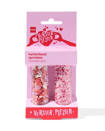 HEMA Versierplezier eetbare sprinkles hartenfeest, Verzenden, Nieuw