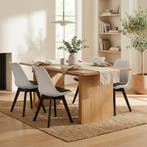 Eetkamerstoelen Set 4 | Wit/Zwart | Nieuw | Scherpe Prijs, Kunststof, Wit, Nieuw, Ophalen of Verzenden