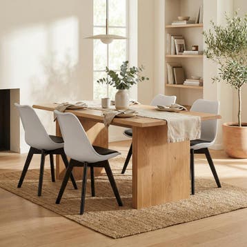 Eetkamerstoelen Set 4 | Wit/Zwart | Nieuw | Scherpe Prijs, Huis en Inrichting, Stoelen, Kunststof, Wit, Nieuw, Ophalen of Verzenden