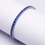 Zonder minimumprijs - Armband Zilver Saffier - Tennisarmband, Nieuw