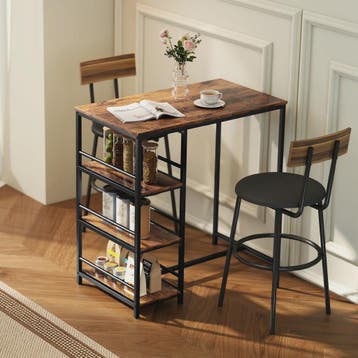 Stijlvolle Bartafel met 3 Opbergplanken - Keuken en Eetkamer, Verzenden, Nieuw