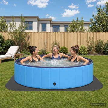 vidaXL Zwembad Grondmat 36 st Ø 350 cm Rond EVA Schuim Zwart, Verzenden, Nieuw