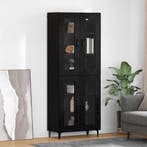vidaXL Highboard Zwart Eiken 69,5 x 34 x 180 cm Bewerkt hout, Minder dan 50 cm, Verzenden, Nieuw, Minder dan 100 cm