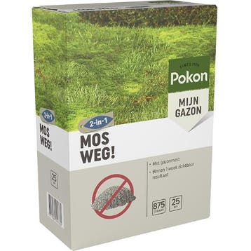 Mosverwijderaar gazon | Pokon | 25 m² (Korrels, 875 gram), Verzenden, Nieuw