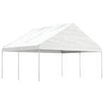 vidaXL Prieel met dak 4,46x5,88x3,75 m polyetheen wit, Tuin en Terras, Verzenden, Nieuw