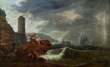Claude Joseph Vernet (1714-1789), cerchia di - Marina in, Antiek en Kunst