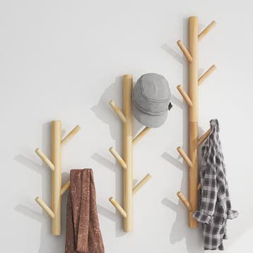 Stijlvolle Wandkapstok Boom - Houten Hanger voor Jassen, Tas, Verzenden, Nieuw