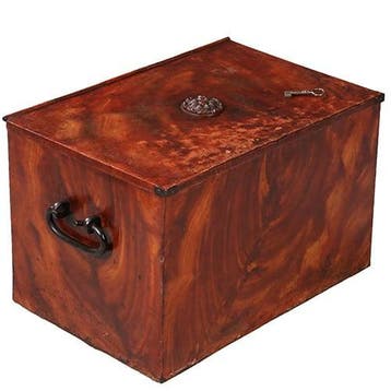 Geldkist of strongbox Engeland ca 1875 IJzer gehout in bloem, Ophalen of Verzenden