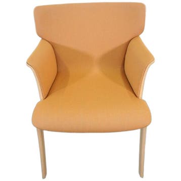 Andreu World Adela Rex So1410 Fauteuil Met Eikenhouten, Gebruikt, 75 tot 100 cm, Ophalen of Verzenden, 50 tot 75 cm