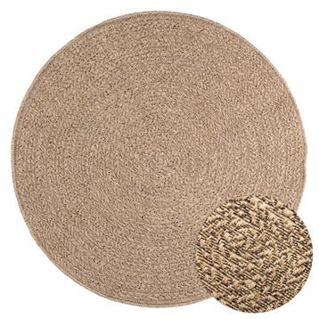 vidaXL Vloerkleed ZIZUR binnen en buiten 120 cm jute look, Huis en Inrichting, Verzenden, Nieuw, Bruin