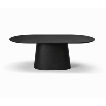 Eettafel Lucas Deens Ovaal Zuil 180x100cm Mango Zwart, Huis en Inrichting, Tafels | Eettafels, Ophalen of Verzenden, Nieuw