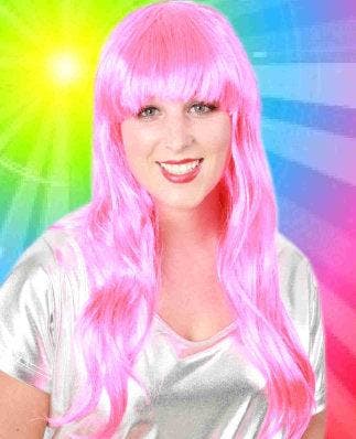 Lange pruik roze, Kleding | Heren, Carnavalskleding en Feestkleding, Verzenden