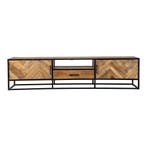 Tv-meubel Mangohout Gwenn 210 cm, Verzenden, Nieuw, Overige houtsoorten, Industriële meubels