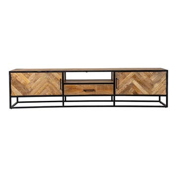 Tv-meubel Mangohout Gwenn 210 cm, Verzenden, Nieuw, Overige houtsoorten, Industriële meubels