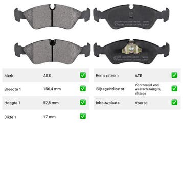 Remblokken Vooras Opel Kadett 2.0 GSI - ABS 36896, Auto-onderdelen, Verzenden, Nieuw, Opel