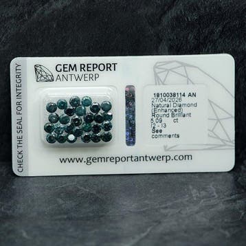 Zonder minimumprijs - 27 pcs Diamant (Kleurbehandeld) - 5.09, Nieuw