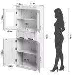 Hoge Badkamerkast met Glazen Deuren en Lade, Verzenden, Nieuw