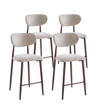 DS4U - Sumi barkruk 65 cm - Set van 4 - Beige / walnoot, Ophalen of Verzenden, Nieuw