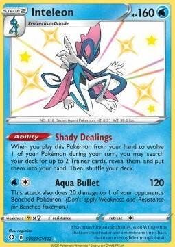 Inteleon sv027/sv122 shining fates-baby shiny, Ophalen of Verzenden, Nieuw, Losse kaart, Foil